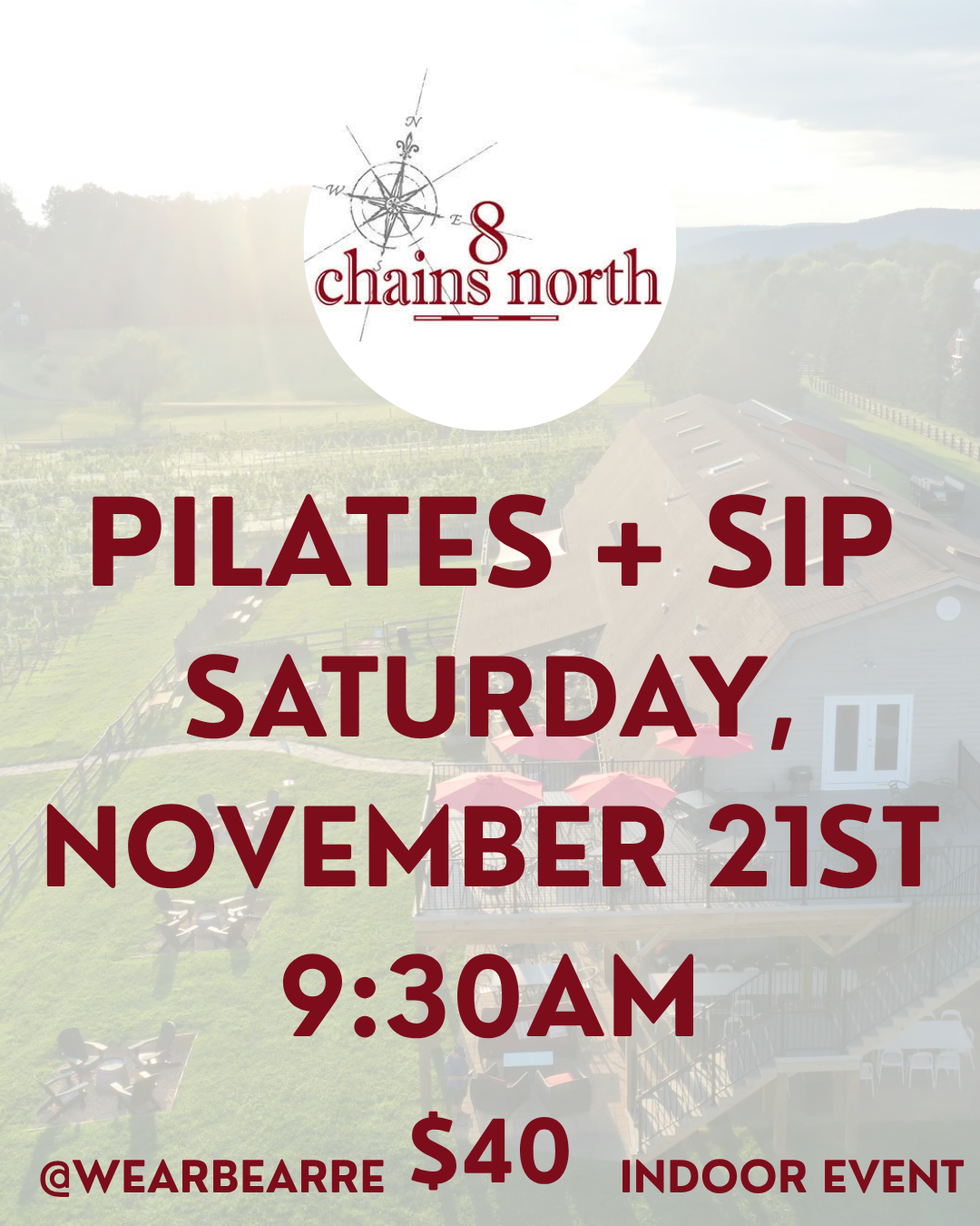 Pilates & Sip at 8 Chains North Winery