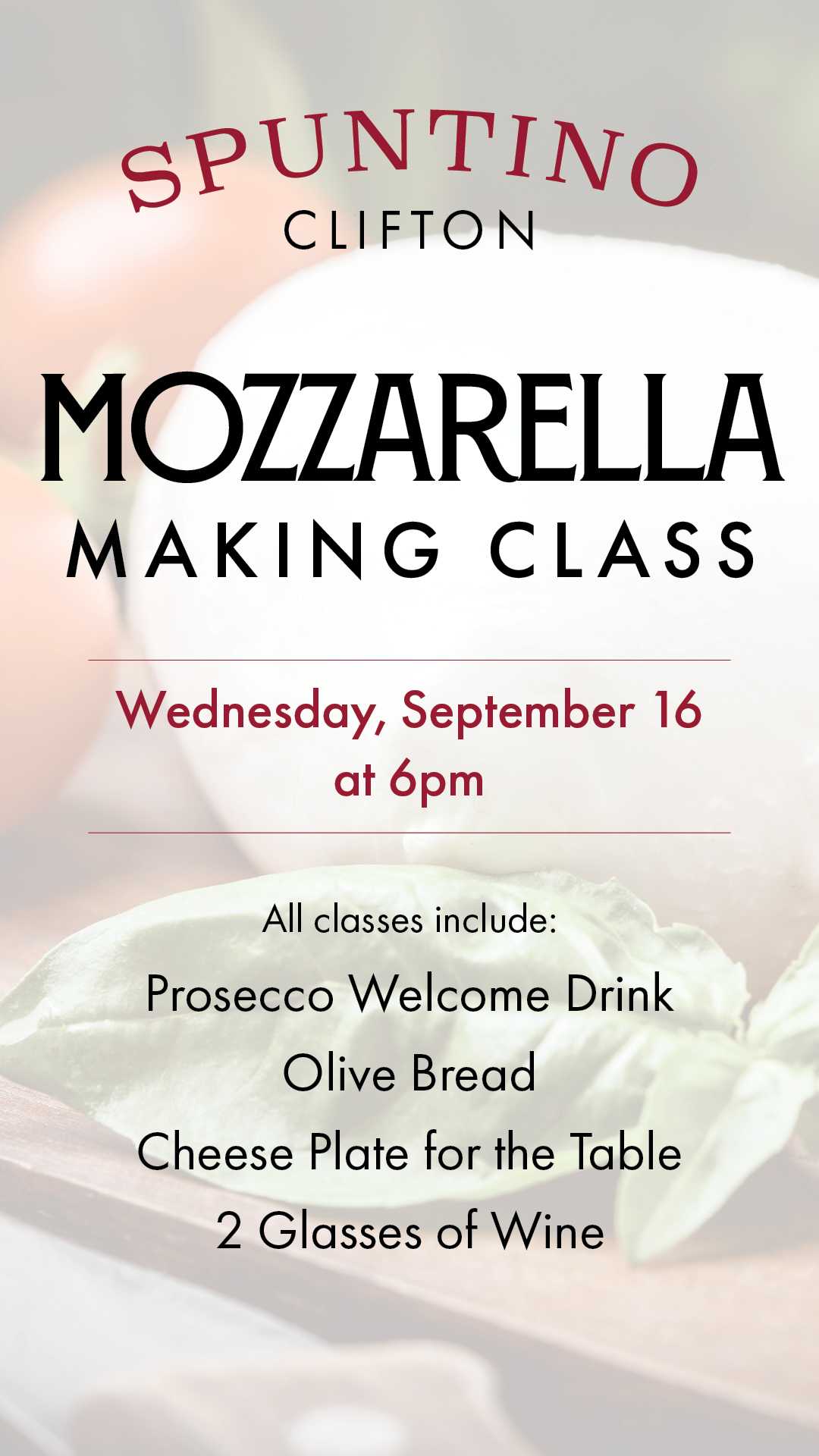 Mozzarella Making Class at Spuntino in Clifton