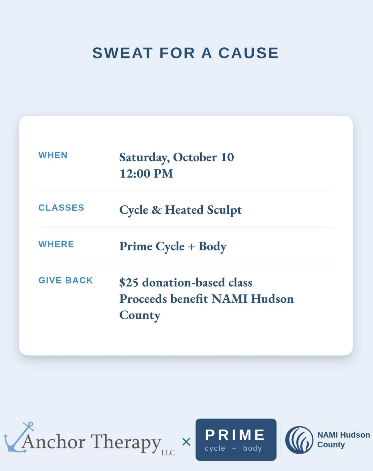 World Mental Health Day Workout Class: Anchor Therapy x Prime Cycle + Body