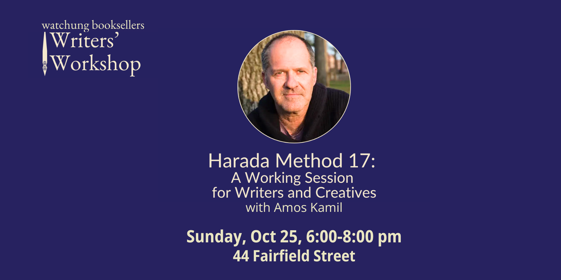 October Writers Workshop at Watchung Booksellers with Amos Kamil