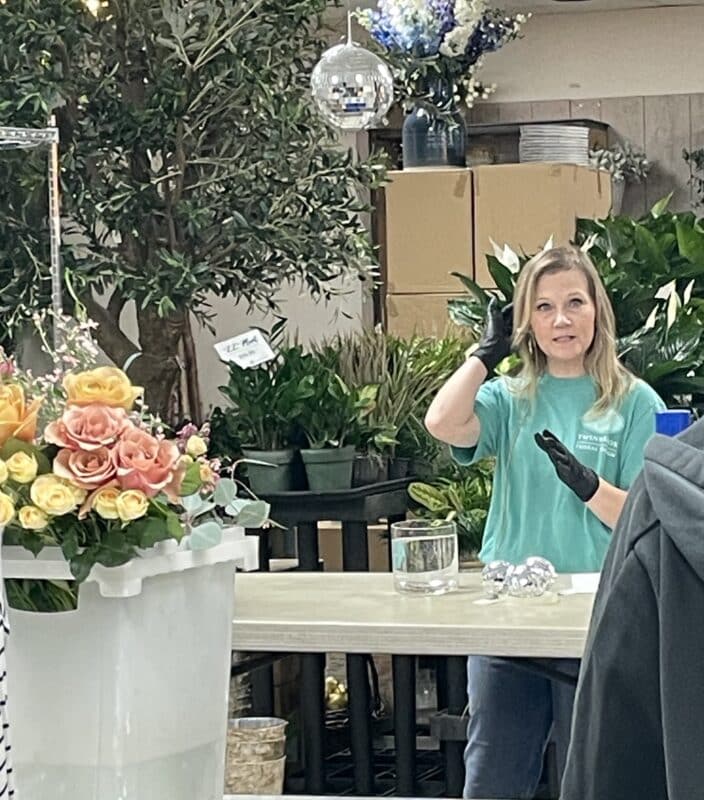 Tonya Evans leads a class at Metro Flower Market
