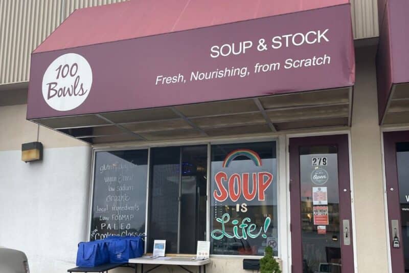 the exterior of 100 bowls of soup