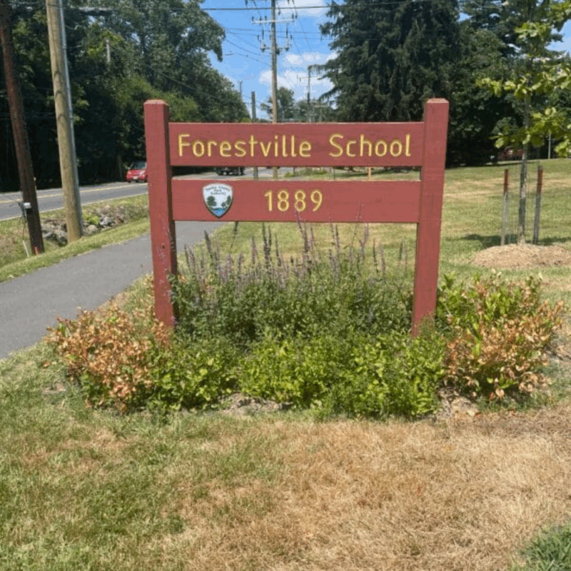 the sign for forestville school