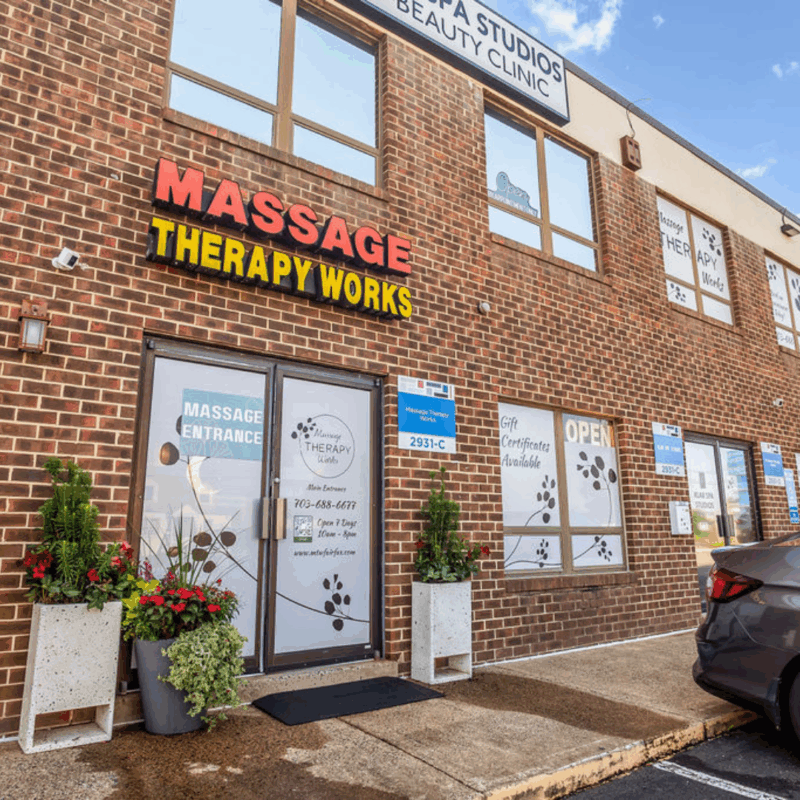 the exterior of massage therapy works in Fairfax 
