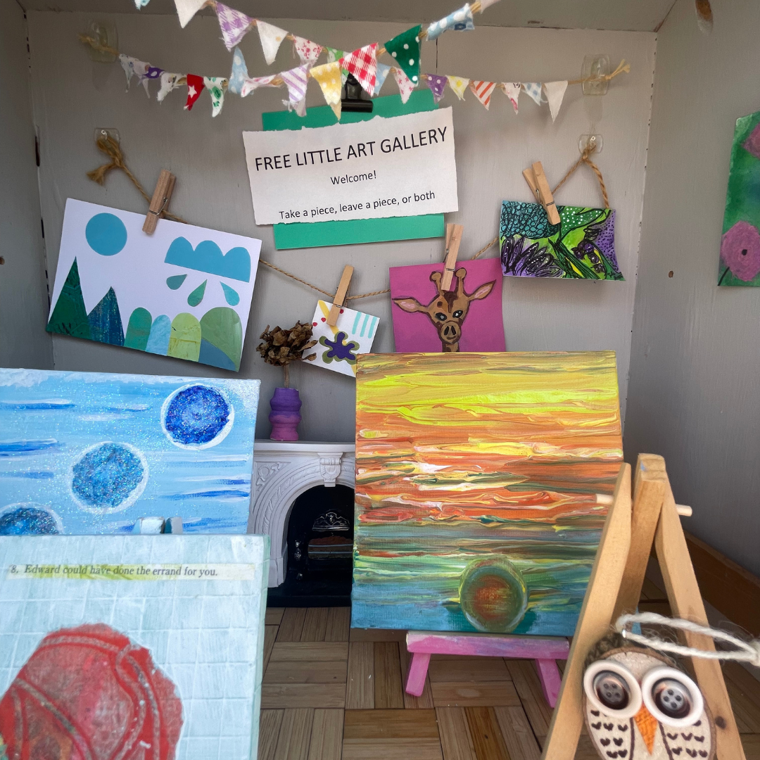 inside the little free art gallery