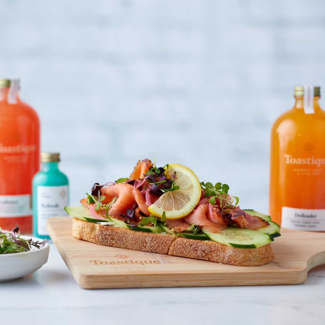 salmon toast at toastique