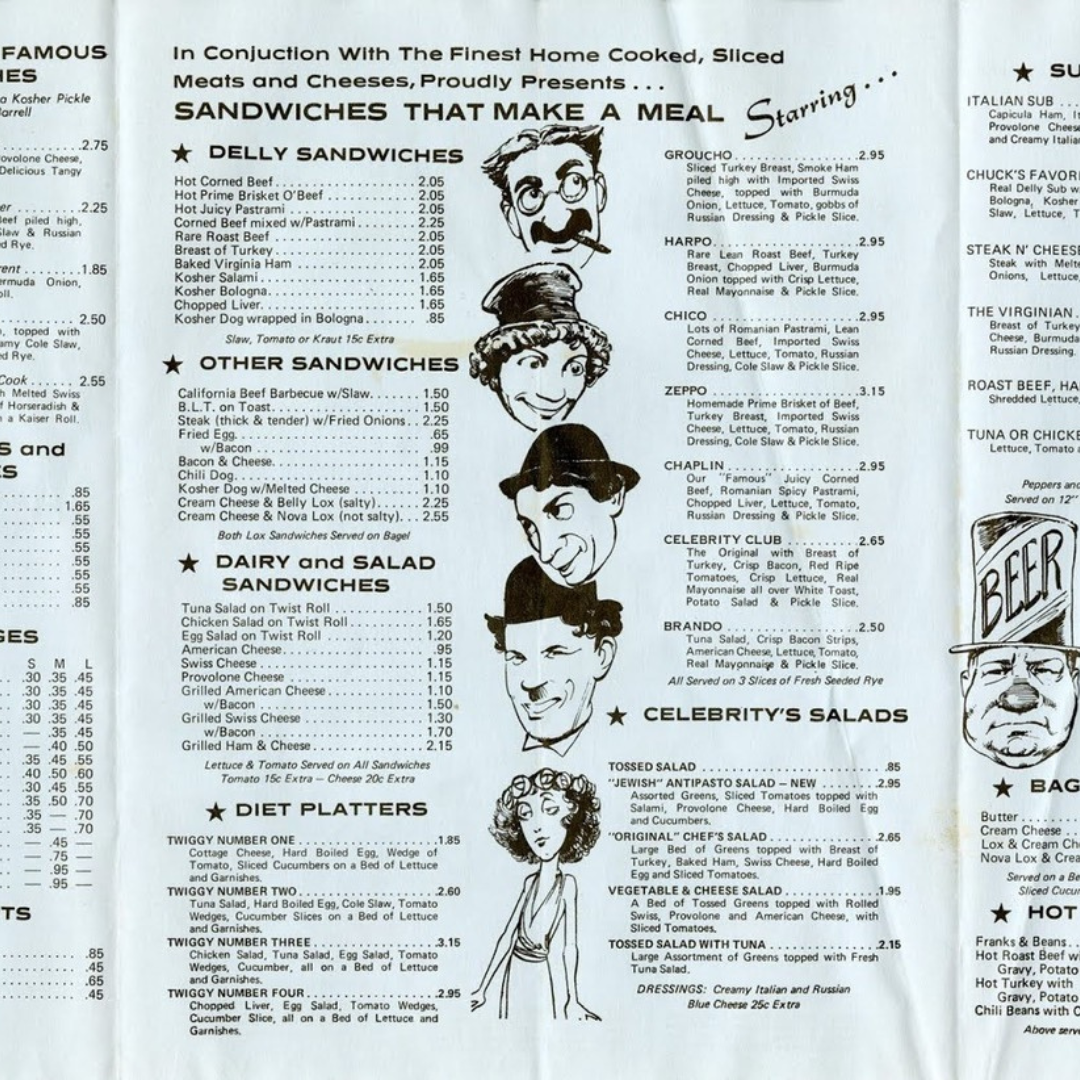 celebrity delly original menu