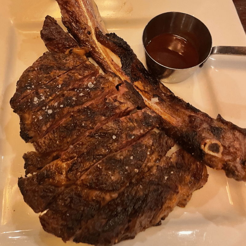 Plate with a large steak