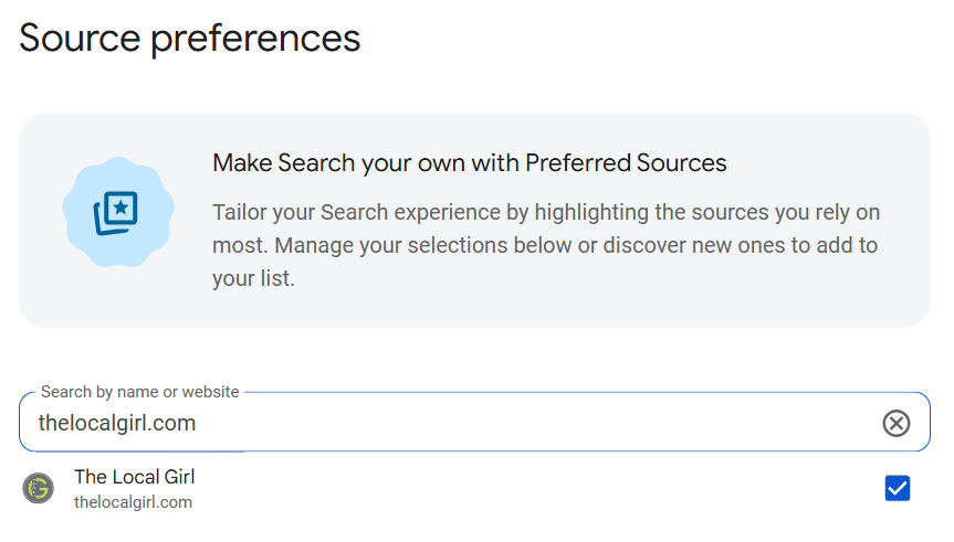 Preferred Source Search The Local Girl